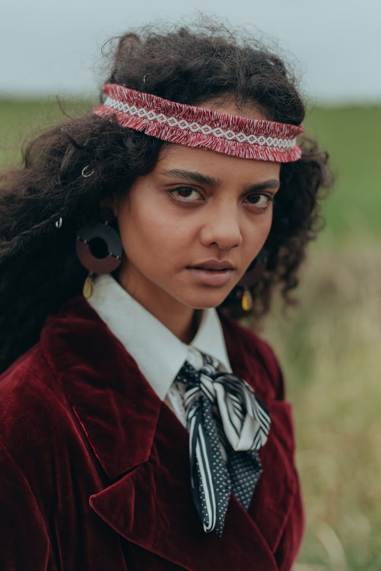 Woman In Headband Looking