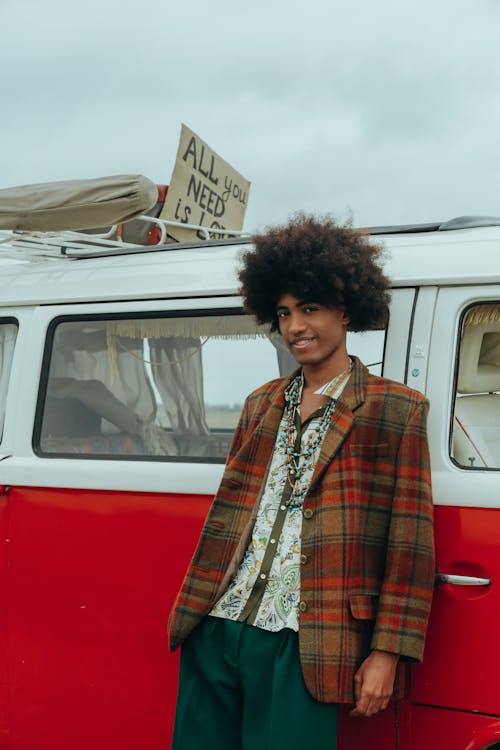 Free stock photo of 60s, afro hair, blazer