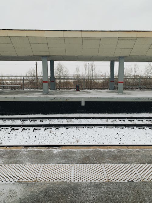 A Train Station during Winter