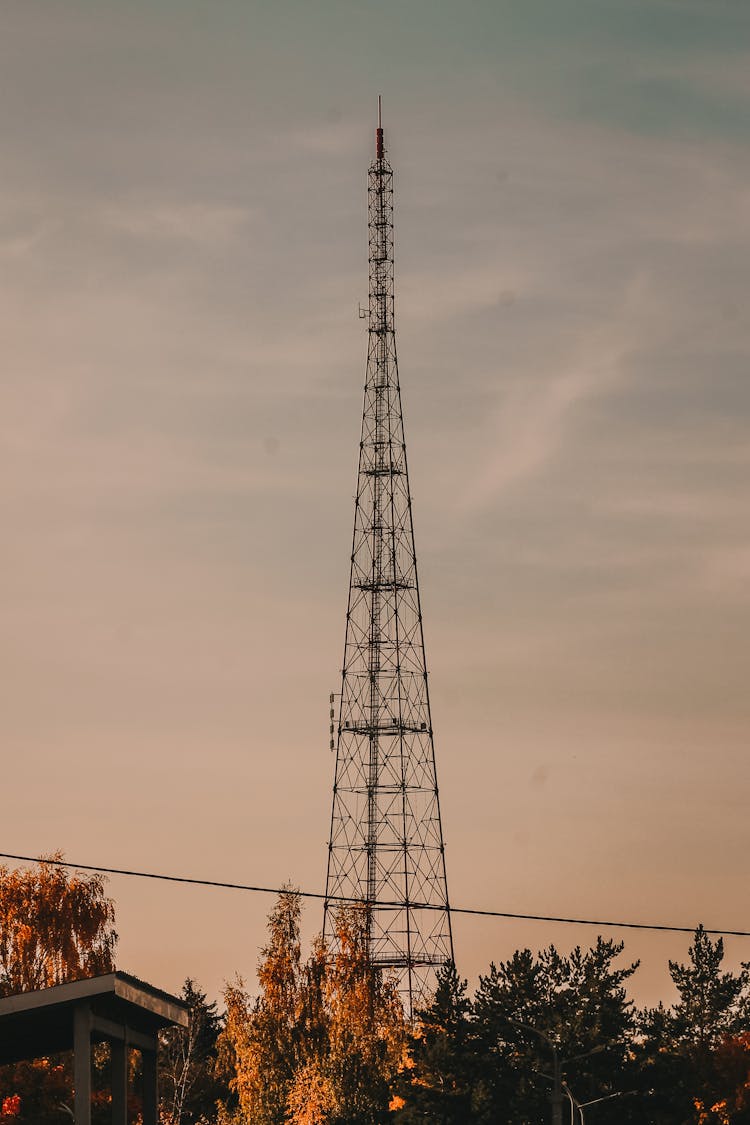 Television Tower In Sunset Sky