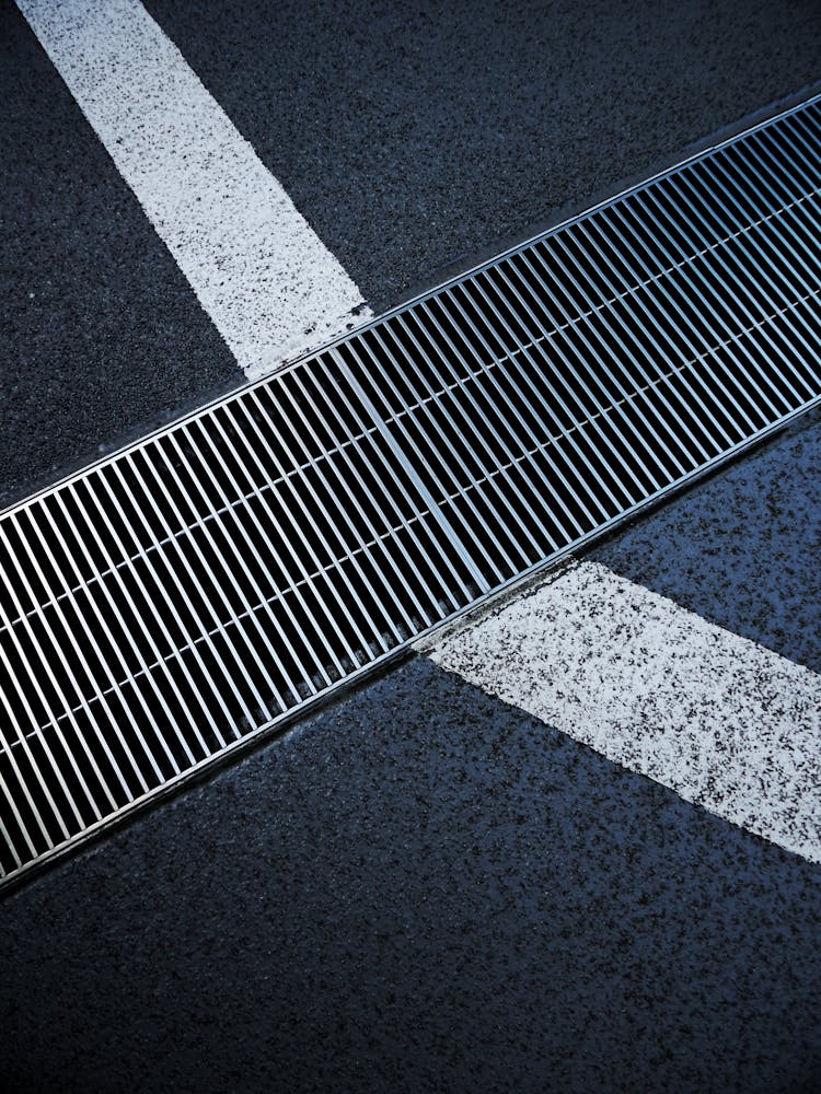 Metallic Grid On City Road