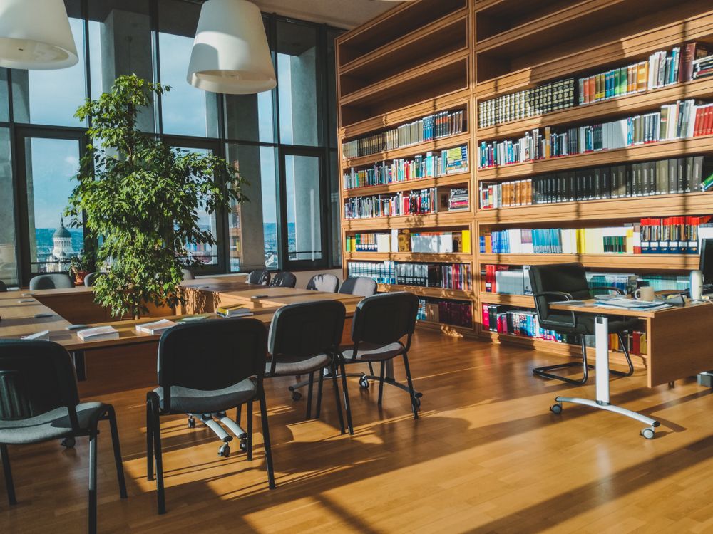 Interior of a Wooden Library · Free Stock Photo