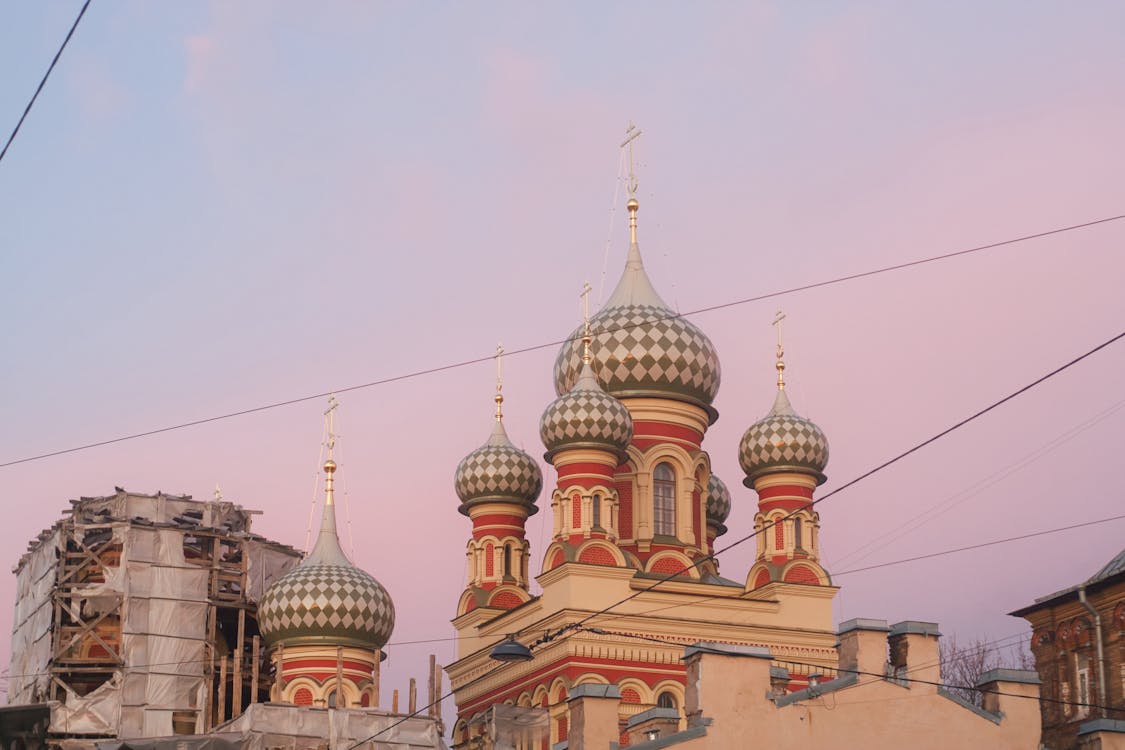 Multi Colored Domes of a Cathedral