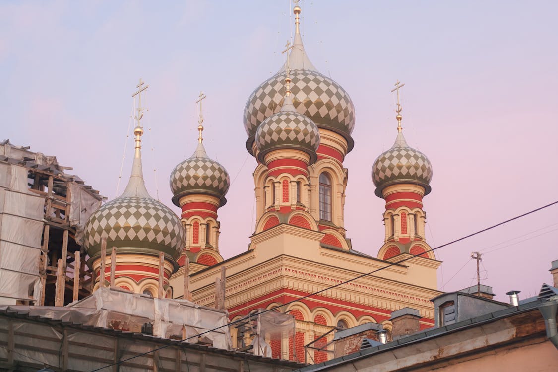 Multi Colored Domes of a Cathedral