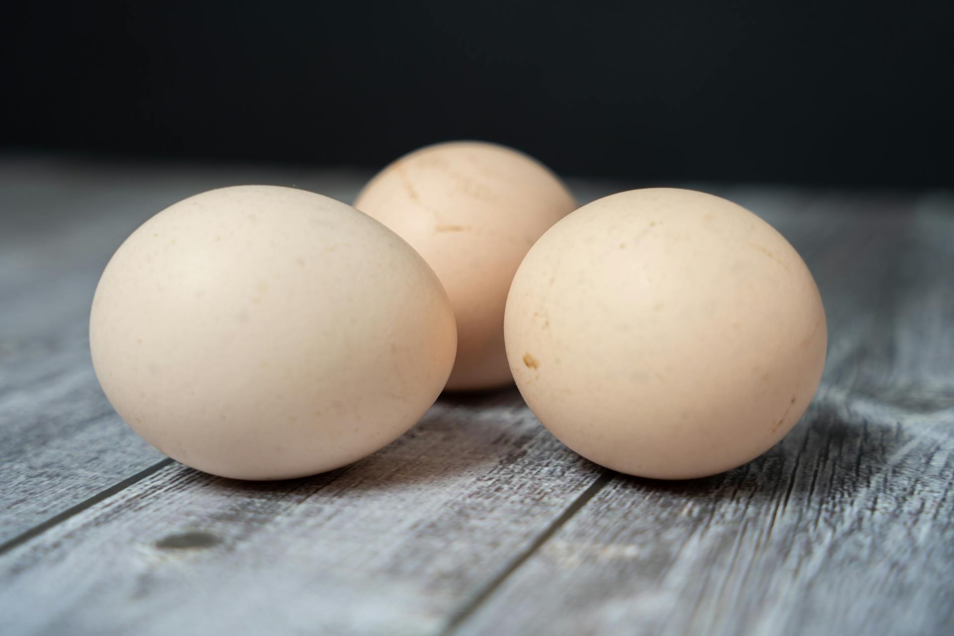 Close-Up Shot of Three Eggs