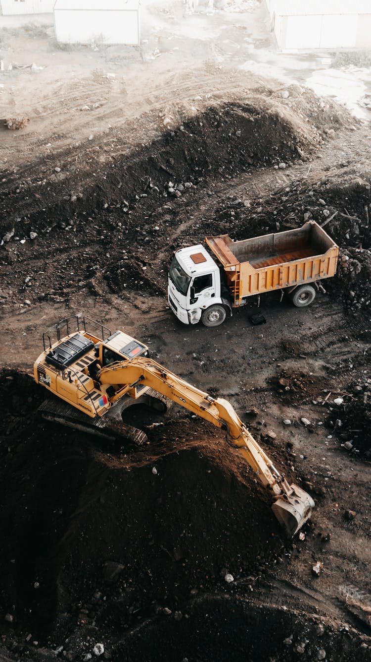 Heavy Equipment On Construction Site