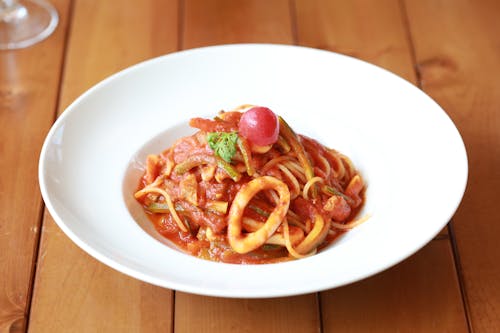 A Pasta on a Ceramic Plate