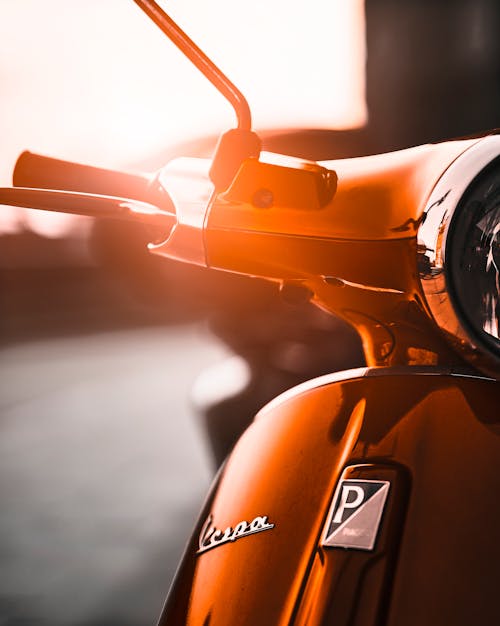 Free Orange and Black Motorcycle Stock Photo