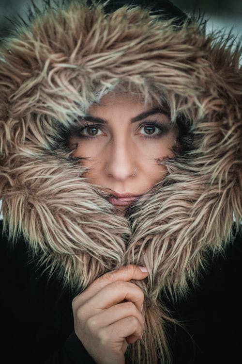 Woman in Brown Fur Coat