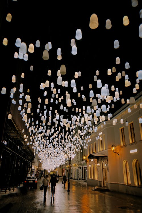 Lanterns Above the Stoleshnikov Lane, Moscow, Russia 