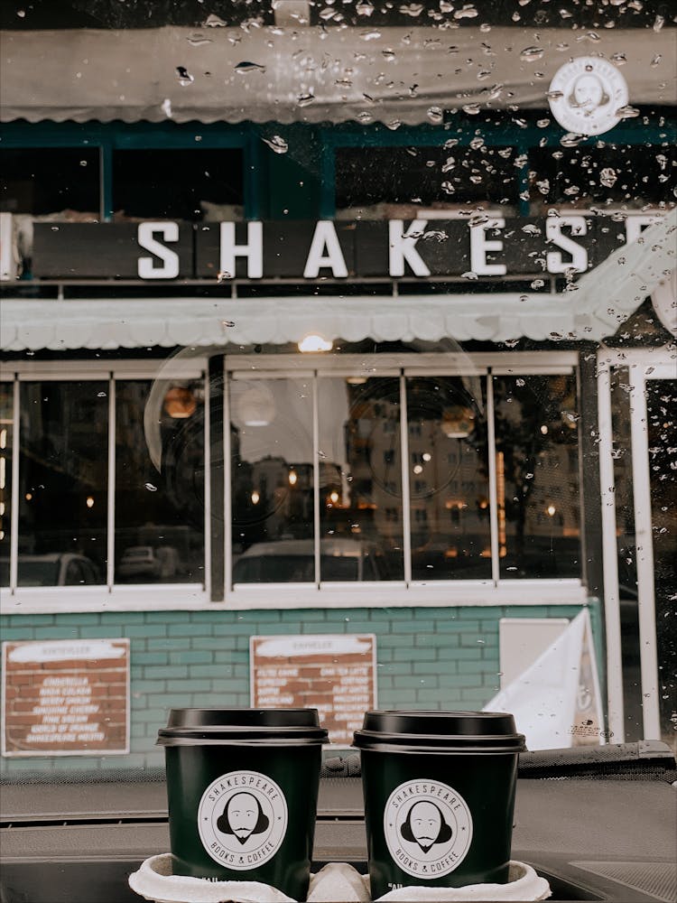 Disposable Cups Of Shakes Against Shake Shop