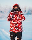 Man Wearing Warm Clothing in Snowy Winter