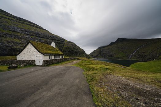 Saksun village and black-sand lagoon — Faroe Islands