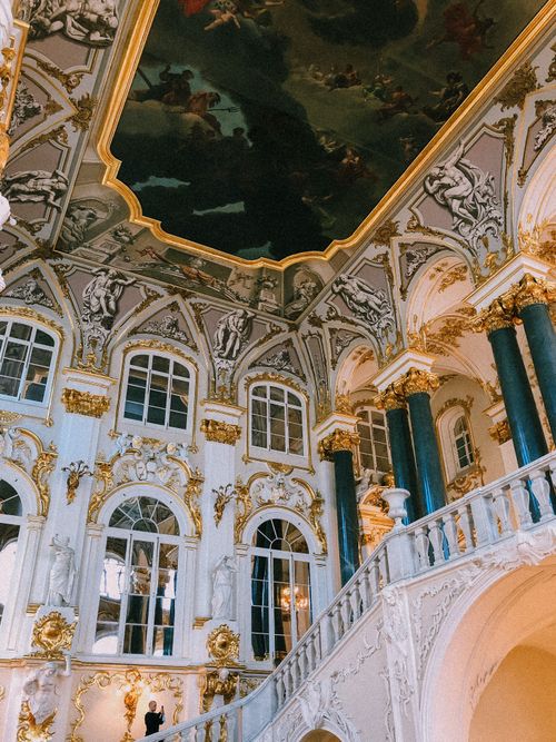 Free Explore the intricate baroque architecture of a grand palace. Stock Photo