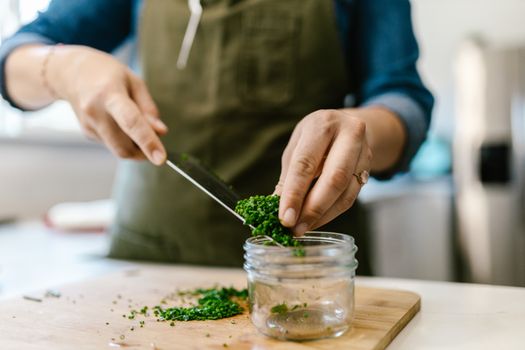Close up of Chopped Chive