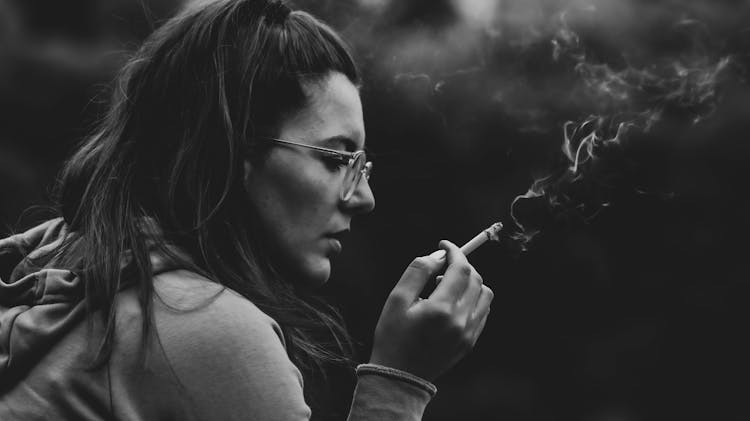 Woman Smoking A Cigarette 