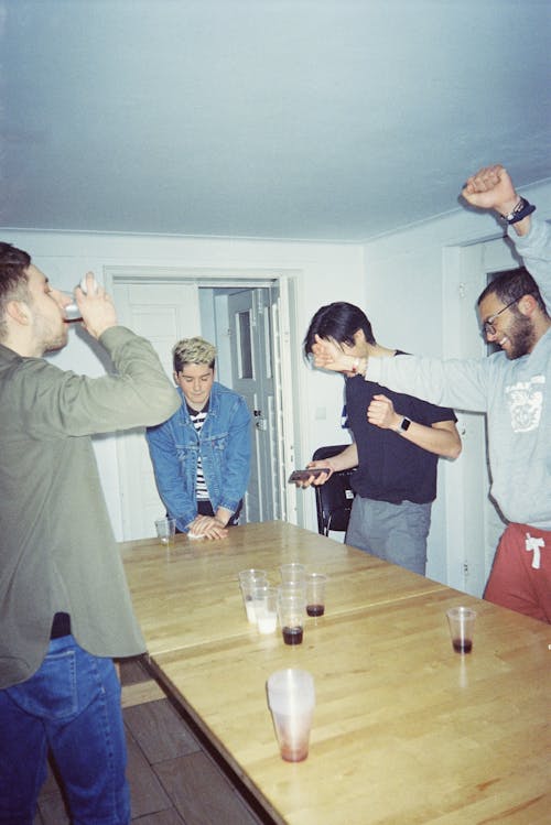 A Group of Friends Partying while Drinking