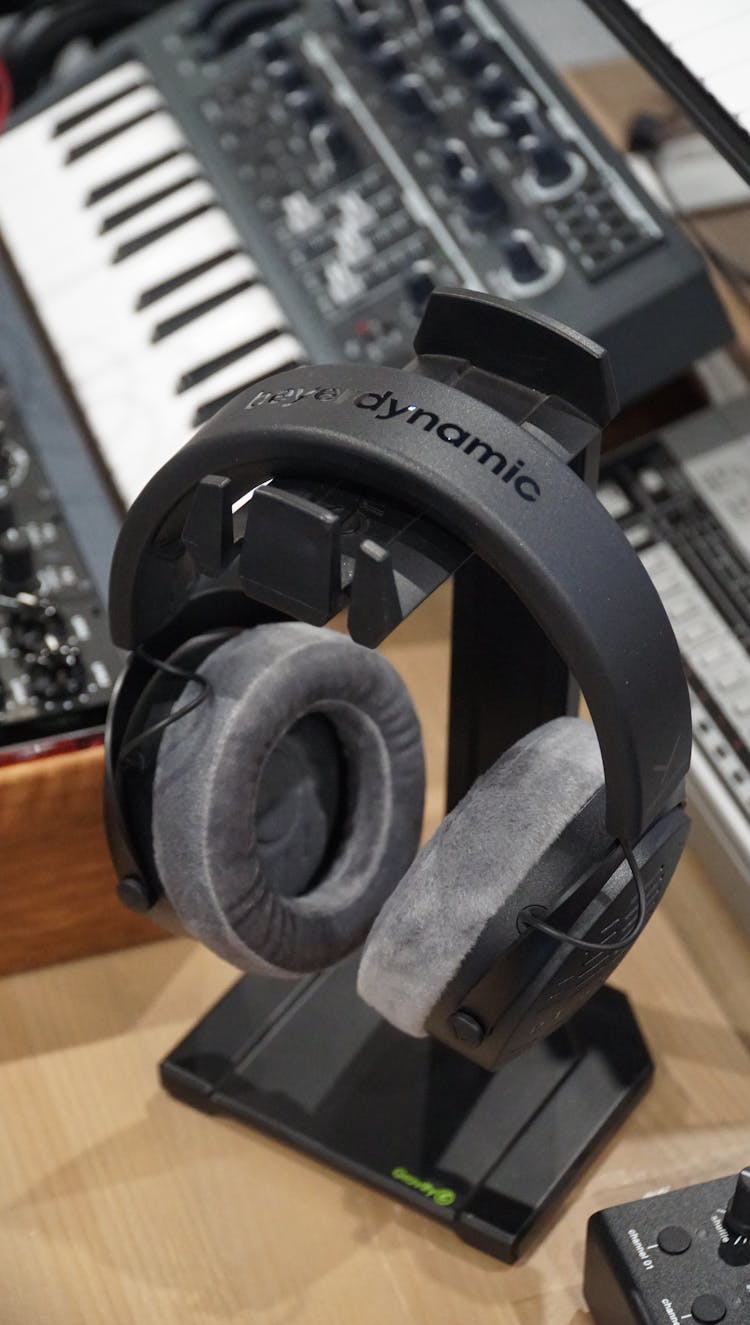 A Beyerdynamic DT 900 PRO X On A Headphone Stand