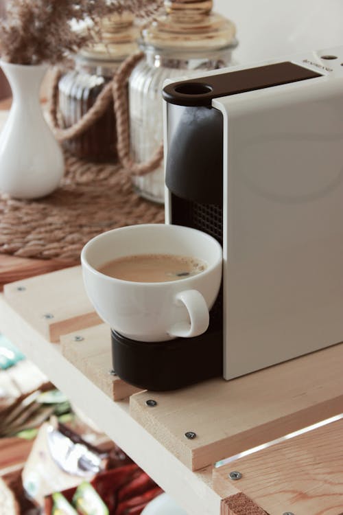 Free A Cup Set on a Coffee Making Machine Stock Photo