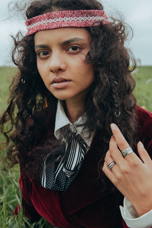 Portrait of a Woman with Curly Hair