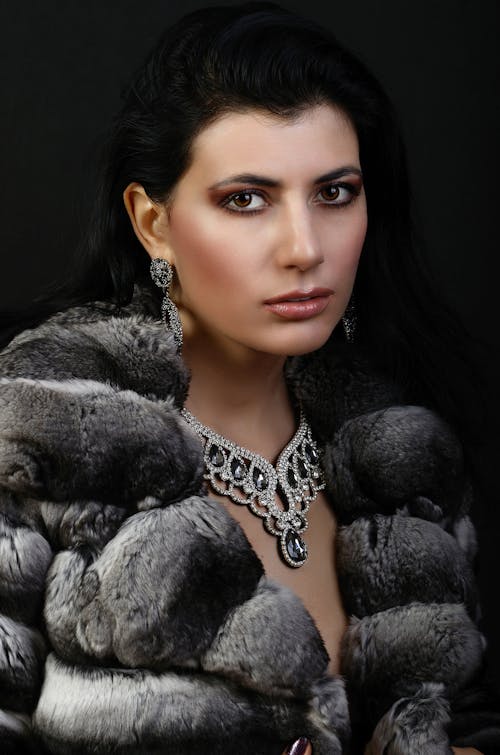 Beautiful Woman Wearing a Fur Coat