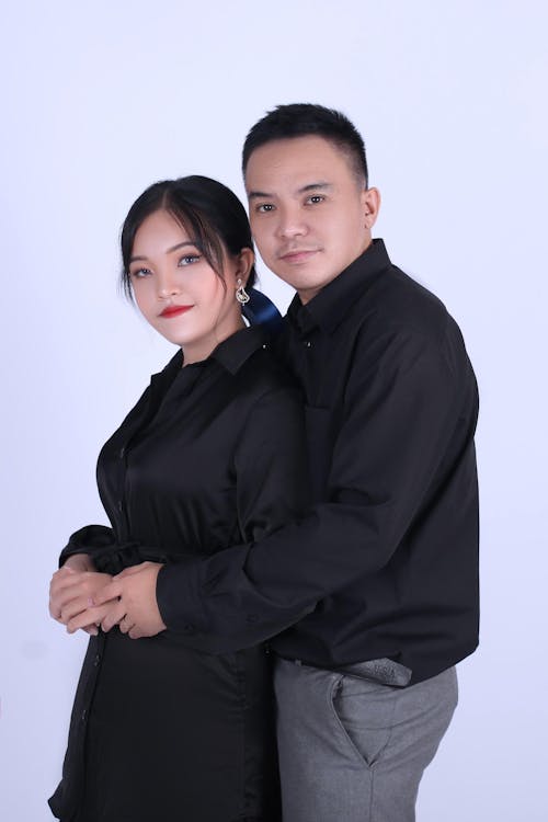Free Photo of a Couple Wearing Black Clothes Stock Photo
