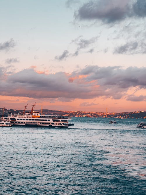 Ferry Boat Docked on a Harbor