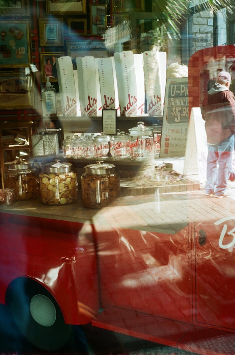 Reflection On A Store Window