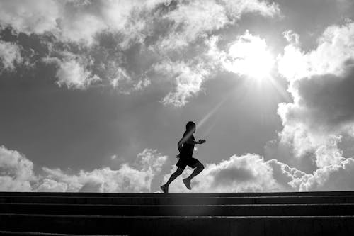 Low Angle Shot of a Person Running