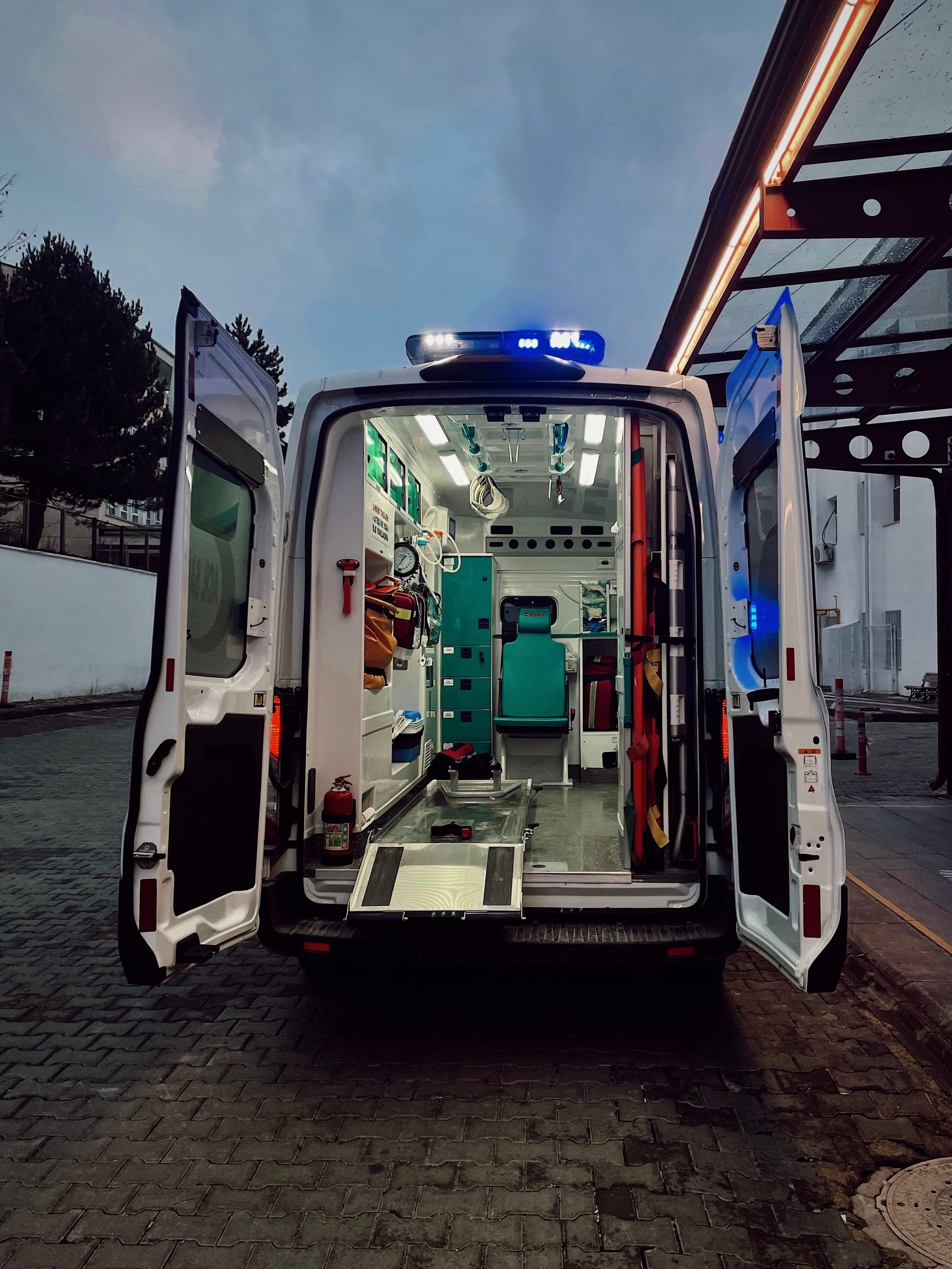 Emergency vehicle ready for urgent medical assistance