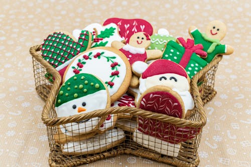 Christmas Cookies on a Star Basket