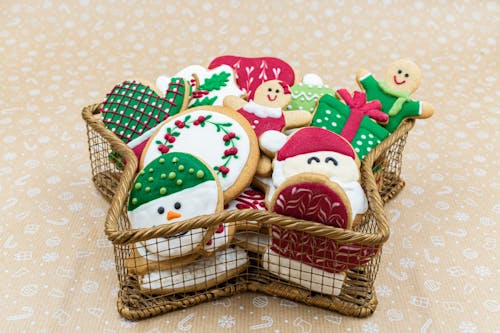 Christmas Cookies on a Basket