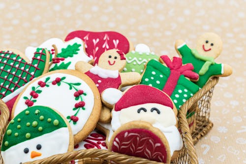 Close-up Shot of Delicious Christmas Cookies