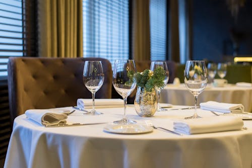 Wine Glasses on Table