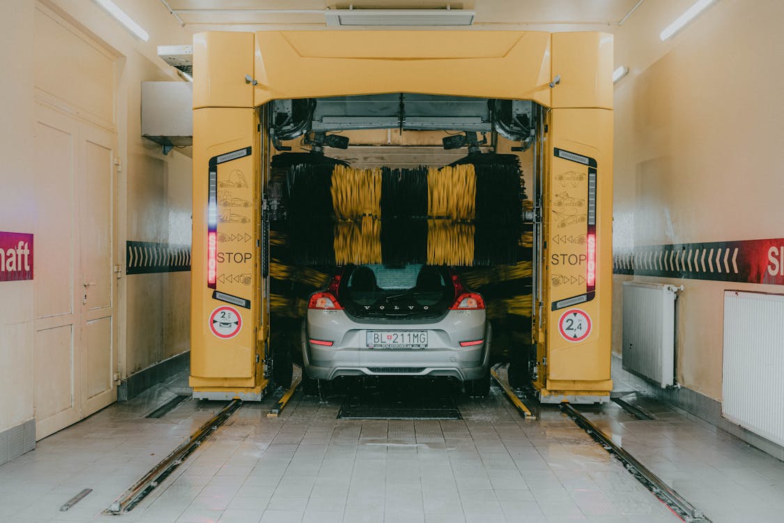 Free Car Being Washed in a Car Wash Stock Photo