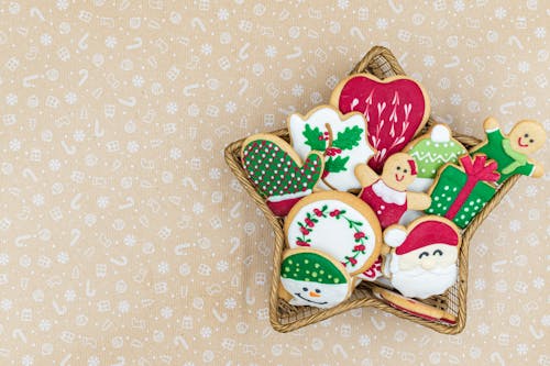 Christmas Cookies in a Basket