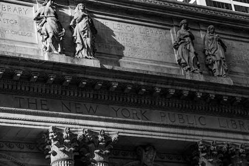 Foto profissional grátis de bibliotecário, cidade preto e branco, edifícios