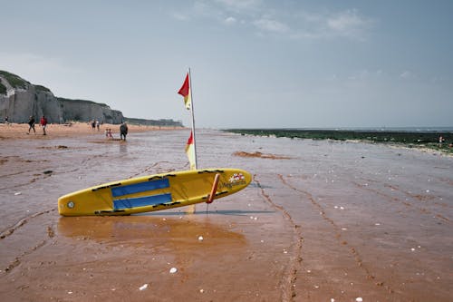 A Surfboard on a Beach