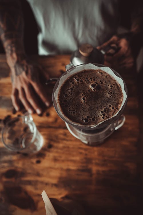 Kostenloses Stock Foto zu dunkel, frühstück, gebrühter kaffee