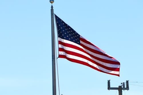 The Flag of America on a Pole