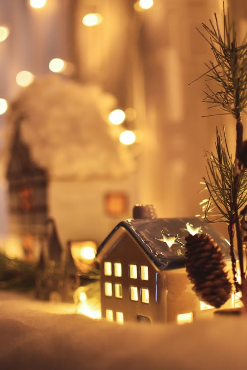 A Close-Up Shot of a House Christmas Decor