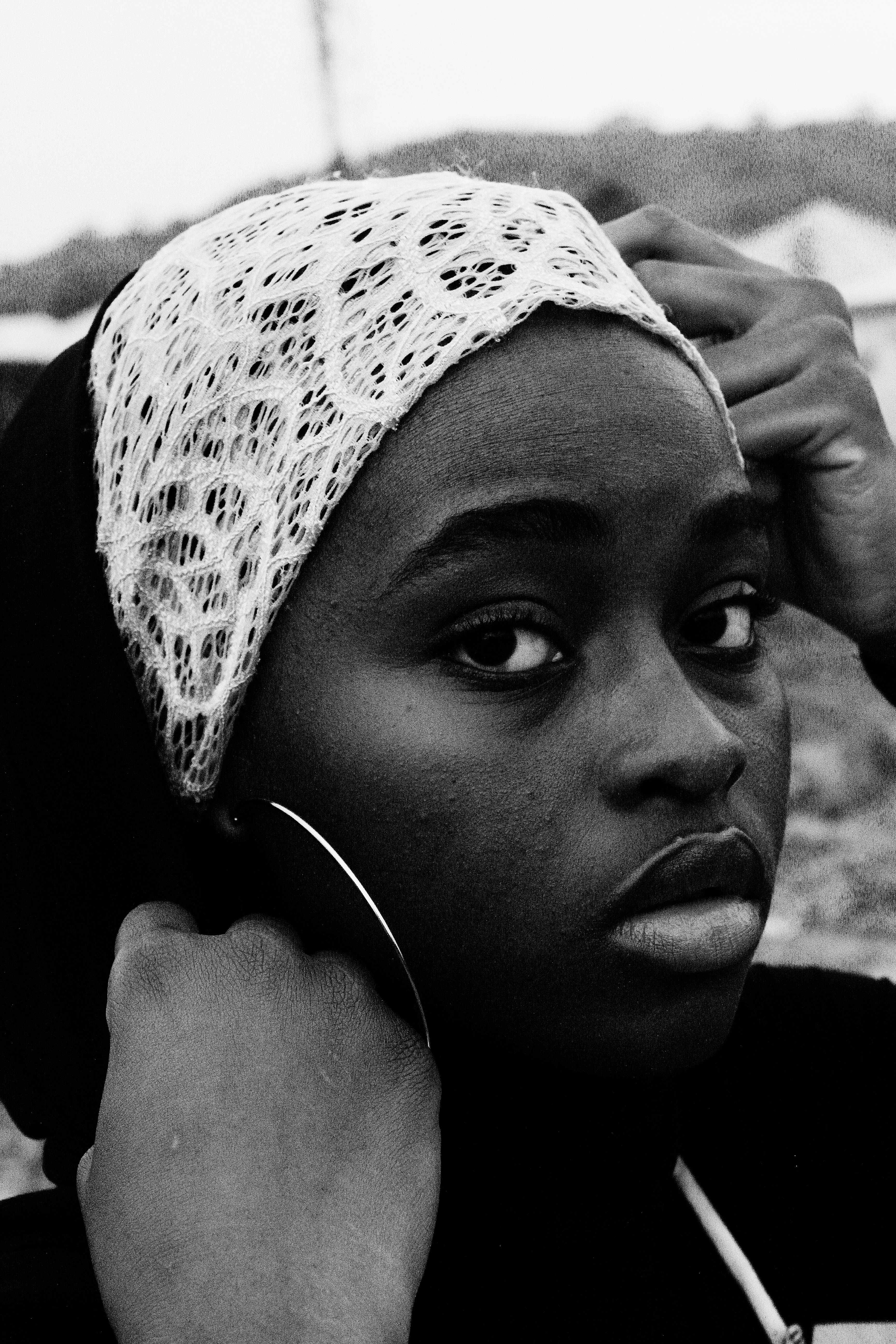 Black and White Photo of a Girl Wearing Headscarf · Free Stock Photo