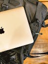 Laptop on Top of a Black Bag