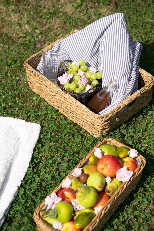 Gratis lagerfoto af æbler, frugter, grønne druer Lagerfoto