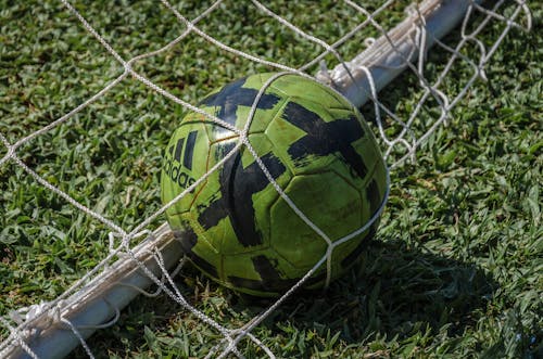 Football Inside of a Net