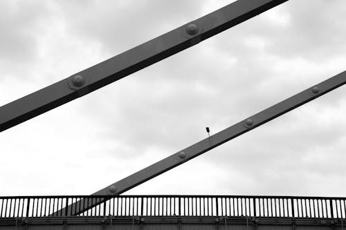 Free 
A Grayscale of Steel Beams of a Structure Stock Photo