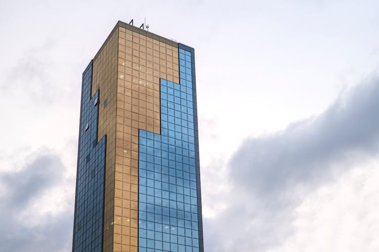 Brown And Blue High-rise Building