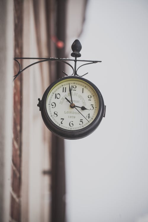 Free Clock outside a Building Stock Photo