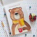 Brown Bear Holding Flowers Illustration