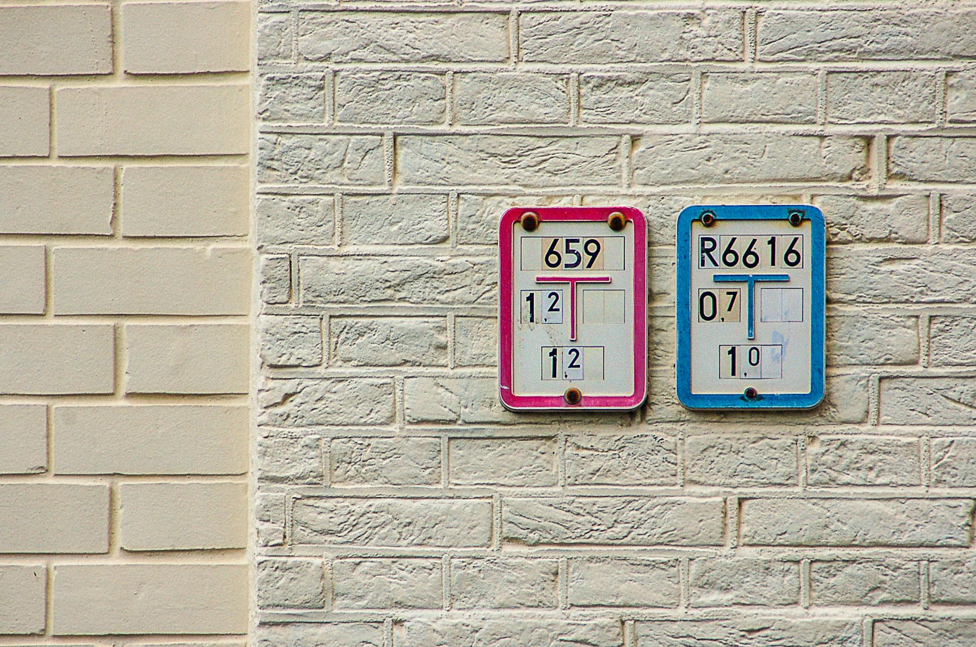 Water Supply Plates on a Wall